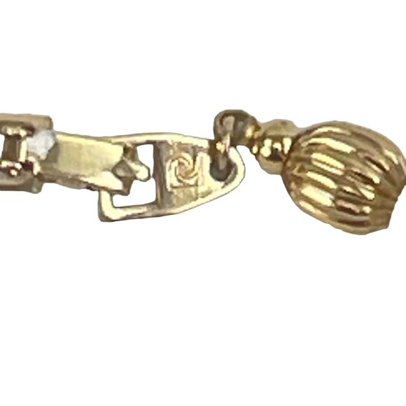 Pierre Cardin Satin Lucite & Gold Beaded Statement Necklace - Picture 3 of 6